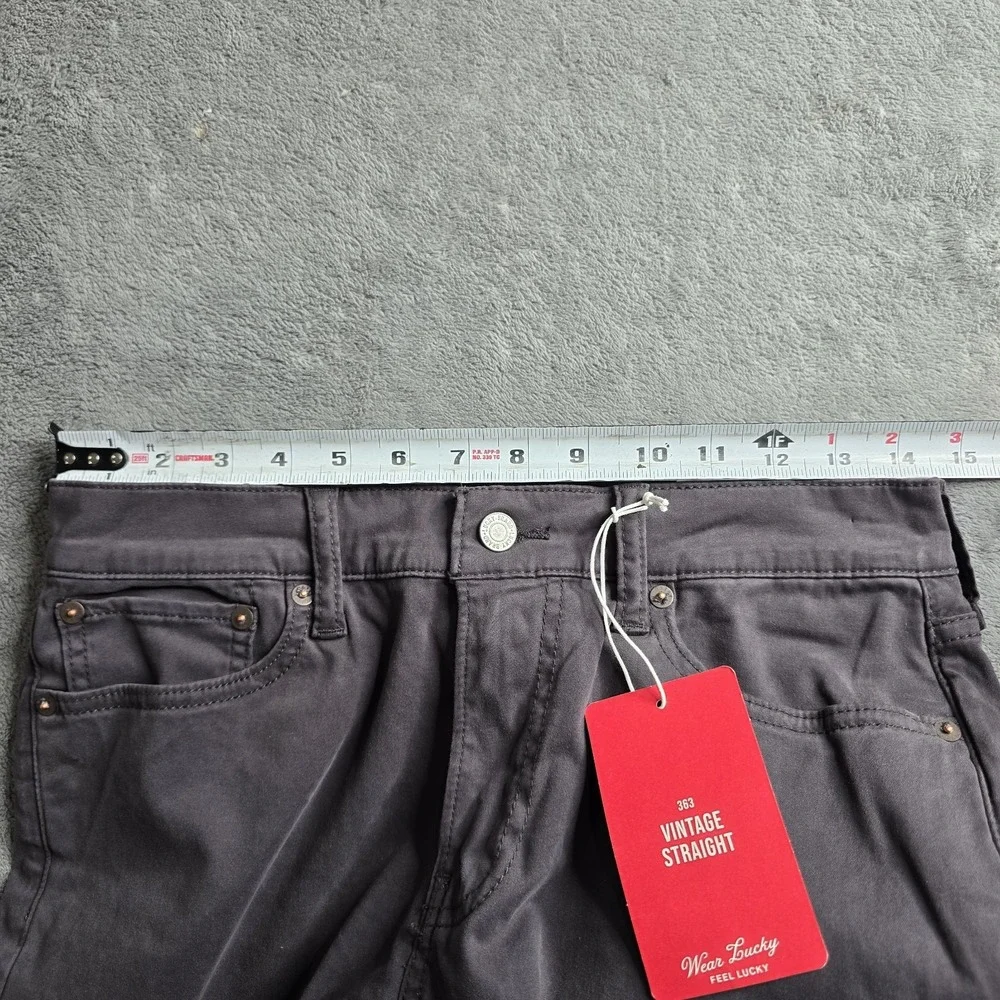 NWT Lucky Brand 363 Vintage Straight Pants Mens 28x32 Gray Advanced Stretch